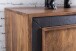 Sideboard >WL5.193< Kunstleder Applikation, Sheesham Massivholz - 160x80x44cm (BxHxT)