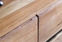 Sideboard >WL5.194< in Akazie, Massivholz / Metall - 148x85x43cm (BxHxT)