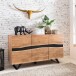 Sideboard >WL5.194< in Akazie, Massivholz / Metall - 148x85x43cm (BxHxT)