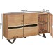 Sideboard >WL5.194< in Akazie, Massivholz / Metall - 148x85x43cm (BxHxT)