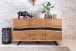 Sideboard >WL5.194< in Akazie, Massivholz / Metall - 148x85x43cm (BxHxT)