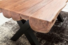 Esstisch >WL5.196< in Akazie, Massivholz - 200x77x100cm (BxHxT)