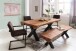 Esstisch >WL5.196< in Akazie, Massivholz - 200x77x100cm (BxHxT)