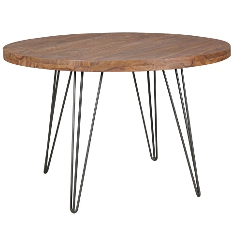 Esstisch >BAGLI< in Sheesham, Massivholz / Metall - 78x120cm (HxD)