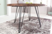 Esstisch >BAGLI< in Sheesham, Massivholz / Metall - 78x120cm (HxD)