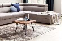Couchtisch >WL5.204< in Sheesham, Massivholz / Metall - 56x38x51cm (BxHxT)