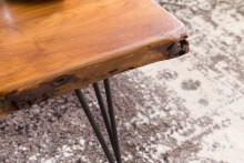 Couchtisch >WL5.204< in Sheesham, Massivholz / Metall - 56x38x51cm (BxHxT)
