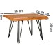 Couchtisch >WL5.204< in Sheesham, Massivholz / Metall - 56x38x51cm (BxHxT)