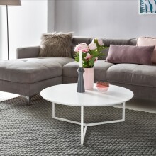 Couchtisch >WL5.240< in Weiß, MDF / Metall -...