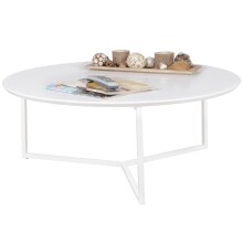 Couchtisch >WL5.240< in Weiß, MDF / Metall - 33x80cm (HxD)