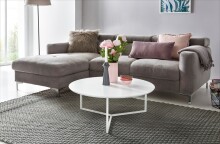 Couchtisch >WL5.240< in Weiß, MDF / Metall - 33x80cm (HxD)