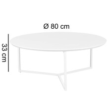 Couchtisch >WL5.240< in Weiß, MDF / Metall - 33x80cm (HxD)