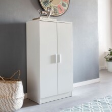 Schuhschrank >WL5.269< in Weiß, Holzwerkstoff - 55x108x35cm (BxHxT)