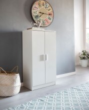 Schuhschrank >WL5.269< in Weiß, Holzwerkstoff - 55x108x35cm (BxHxT)