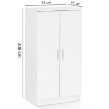 Schuhschrank >WL5.269< in Weiß, Holzwerkstoff - 55x108x35cm (BxHxT)