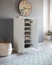 Schuhschrank >WL5.269< in Weiß, Holzwerkstoff - 55x108x35cm (BxHxT)