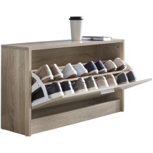 Schuhkipper >SPLIT< in Eiche Dekor, Holzwerkstoff - 80x47x24cm (BxHxT)