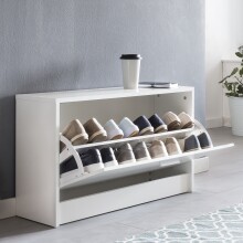 Schuhkipper >SPLIT< in Weiß, Holzwerkstoff - 80x47x24cm (BxHxT)