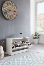 Schuhkipper >SPLIT< in Weiß, Holzwerkstoff - 80x47x24cm (BxHxT)