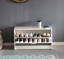 Schuhkipper >SPLIT< in Weiß, Holzwerkstoff - 80x47x24cm (BxHxT)