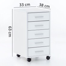 Container >WL5.273< in Weiß, Holzwerkstoff - 33x63x38cm (BxHxT)