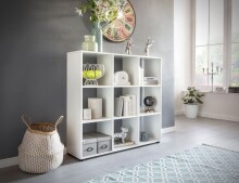 Bücherregal >WL5.275< in Weiß, Holzwerkstoff - 108x104x29cm (BxHxT)