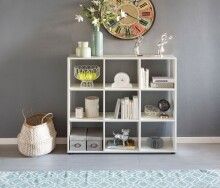 Bücherregal >WL5.275< in Weiß, Holzwerkstoff - 108x104x29cm (BxHxT)