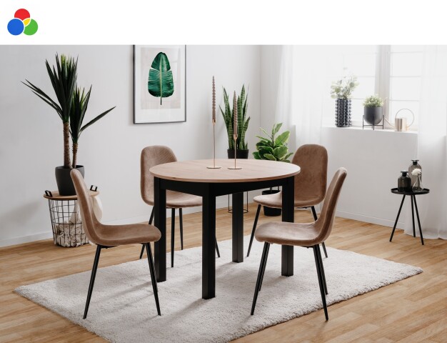 Esstisch >Coburg< ausziehbar, in verschiedenen Ausführungen - 100x76x100cm (BxHxT)