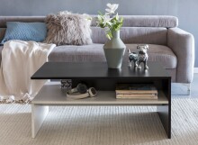 Couchtisch >WL5.282< in schwarz / weiß, Holzwerkstoff - 90x43x60cm (BxHxT)