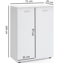 Kommode >WL5.291< in Weiß - 71x104x35cm (BxHxT)