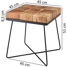 Beistelltisch >WL5.301< in Akazie, Massivholz - 45x51x45cm (BxHxT)