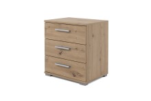 Nachttisch >Elora< in Artisan Eiche, Holzwerkstoff - 45x50x30cm (BxHxT)