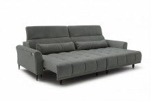 Big-Sofa >Wolve< 2x elektr. Sitzverstellung, 2 Kissen, grau - 280x108x118cm (BxHxT)