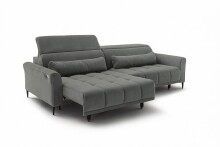 Big-Sofa >Wolve< 2x elektr. Sitzverstellung, 2 Kissen, grau - 280x108x118cm (BxHxT)