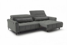 Big-Sofa >Wolve< 2x elektr. Sitzverstellung, 2 Kissen, grau - 280x108x118cm (BxHxT)