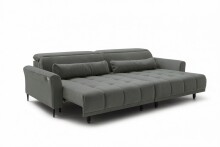 Big-Sofa >Wolve< 2x elektr. Sitzverstellung, 2 Kissen, grau - 280x108x118cm (BxHxT)