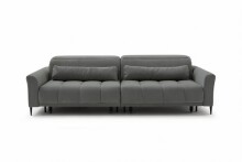 Big-Sofa >Wolve< 2x elektr. Sitzverstellung, 2 Kissen, grau - 280x108x118cm (BxHxT)