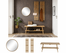 Garderoben-Set >Albany< (4-teilig) in Eiche geölt - 120x170x35 (BxHxT)