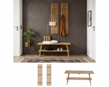 Garderoben-Set >Albany< (3-teilig) in Eiche geölt - 110x170x35 (BxHxT)