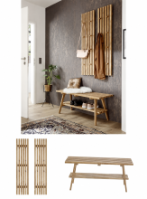 Garderoben-Set >Albany< (3-teilig) in Eiche geölt - 110x170x35 (BxHxT)
