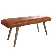 Sitzbank >WL5.319< in Braun, Echtleder - 117x51x38cm (BxHxT)