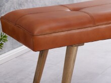 Sitzbank >WL5.319< in Braun, Echtleder - 117x51x38cm (BxHxT)