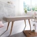 Sitzbank >WL5.329< in Beige, Baumwolle / Massivholz - 117x51x38cm (BxHxT)