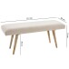 Sitzbank >WL5.329< in Beige, Baumwolle / Massivholz - 117x51x38cm (BxHxT)