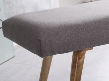 Sitzbank >WL5.330< in Grau, Baumwolle / Massivholz - 117x51x38cm (LxHxT)