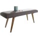 Sitzbank >WL5.330< in Grau, Baumwolle / Massivholz - 117x51x38cm (LxHxT)