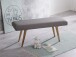 Sitzbank >WL5.330< in Grau, Baumwolle / Massivholz - 117x51x38cm (LxHxT)