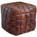 Sitzhocker >WL5.331< in Braun, Echtleder - 39x41x39cm (BxHxT)