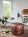 Sitzhocker >WL5.331< in Braun, Echtleder - 39x41x39cm (BxHxT)