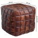 Sitzhocker >WL5.331< in Braun, Echtleder - 39x41x39cm (BxHxT)